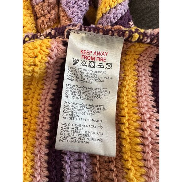 BDG Urban Outfitters Multi Colored Gigi Crochet Knit Crop Top size M - Picture 7 of 7